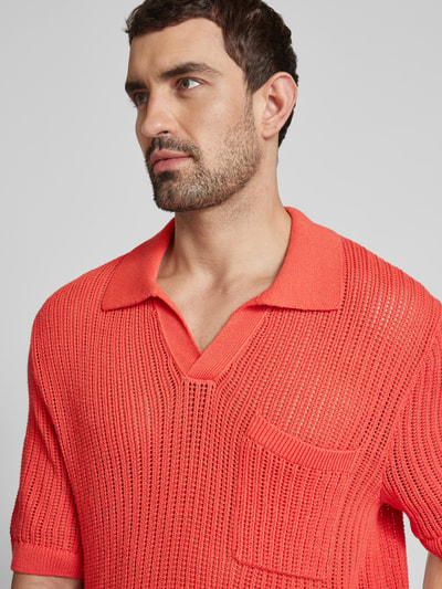 Gant Poloshirt van linnenmix in effen design Oranje - 3