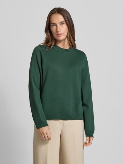 Jake*s Collection Strickpullover mit Rundhalsausschnitt Dunkelgruen 4