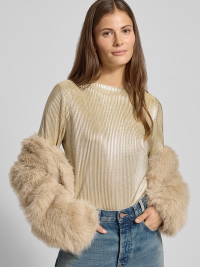 Zero Longsleeve mit Rippenstruktur Gold 3