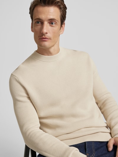 SELECTED HOMME Strickpullover mit Rundhalsausschnitt Modell 'DANE' Offwhite 3