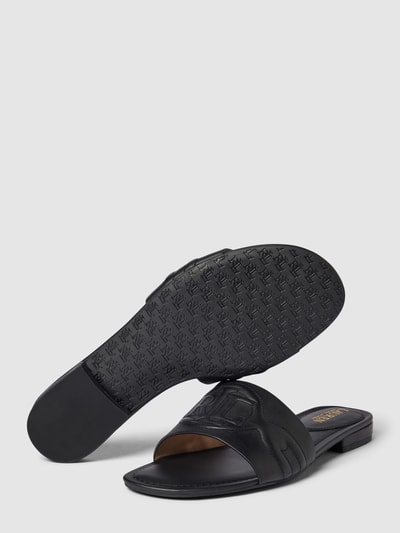 Lauren Ralph Lauren Slippers met labeldetails, model 'ALEGRA' Zwart - 3