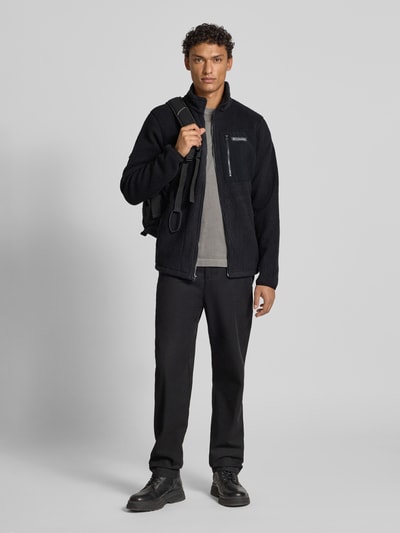 COLUMBIA Fleecejack met borstzak en labelstitching, model 'Jasper' Zwart - 1