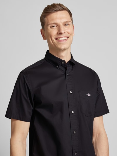 Gant Vrijetijdsoverhemd met labelstitching Zwart - 3