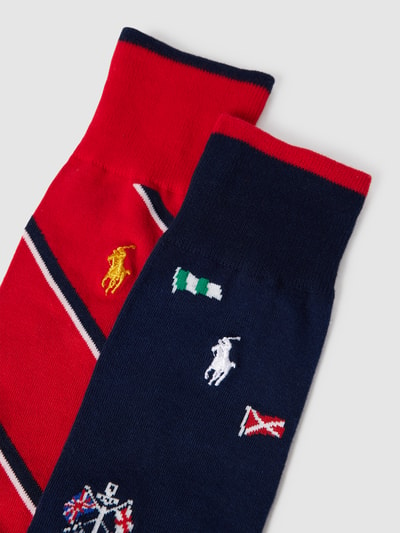 Polo Ralph Lauren Underwear Sokken met logostitching in een set van 2 paar Rood - 2