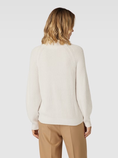 Tom Tailor Strickpullover mit Lanawoll-Anteil und Rippenstruktur Offwhite 5