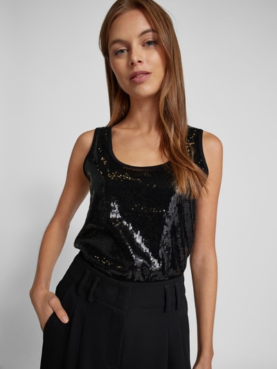 comma Tanktop mit Paillettenbesatz Black 3