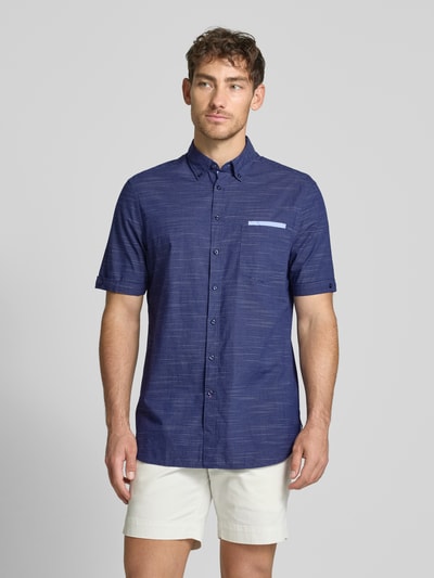 Christian Berg Men Vrijetijdsoverhemd met knoopsluiting Marineblauw - 4