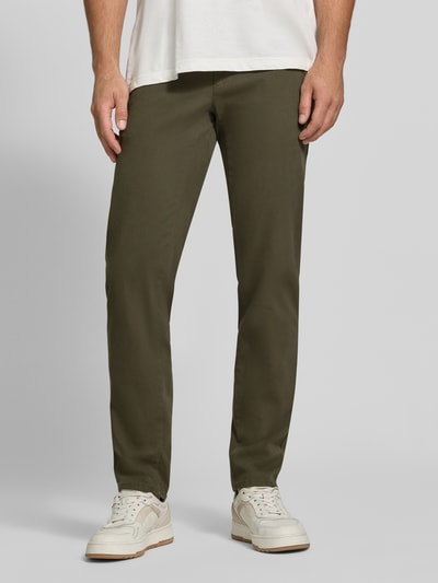 Brax Modern Fit Chino aus Baumwoll-Mix Modell 'Fabio' Oliv 4