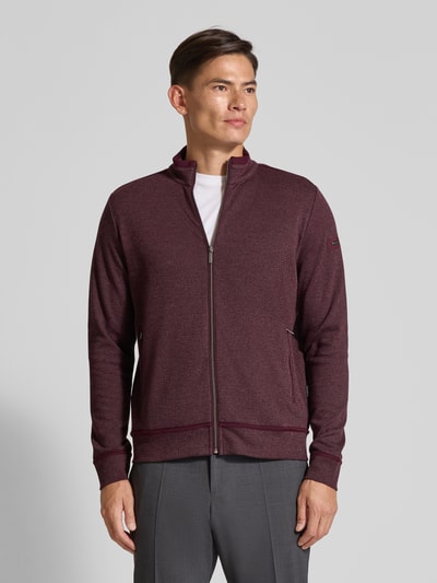 bugatti Sweatjack met opstaande kraag Bordeaux - 4