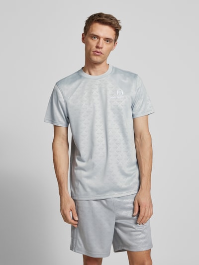 SERGIO TACCHINI T-shirt met labelstitching Lichtgrijs - 4