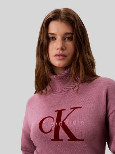 Calvin Klein Jeans Regular Fit Pullover aus reiner Baumwolle Bordeaux 3