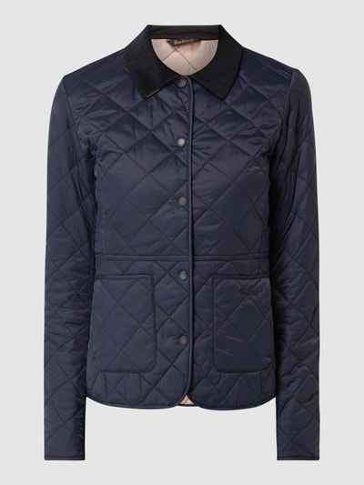 Barbour Gewatteerd jack met kraag van corduroy, model 'Deveron' Marineblauw - 2