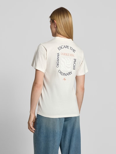 HUGO męski t-shirt o kroju regular fit z czystej bawełny model 'VINTAGE TEE_25' Złamany biały 5