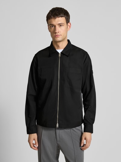 HUGO Regular fit jack met opstaande kraag, model 'EVALOM' Zwart - 4