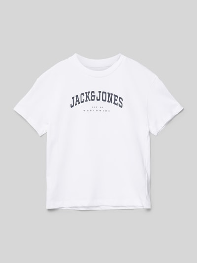 Jack & Jones T-shirt z nadrukiem z logo model ‘CALEB’ Biały 1