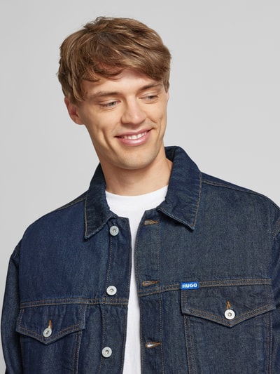 Hugo Blue Jeansjack met kentkraag, model 'Dex' Donkerblauw - 3