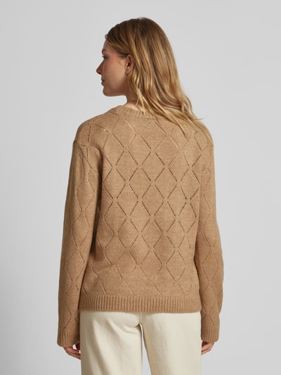 More & More Gebreide pullover met ajourpatroon Beige - 5