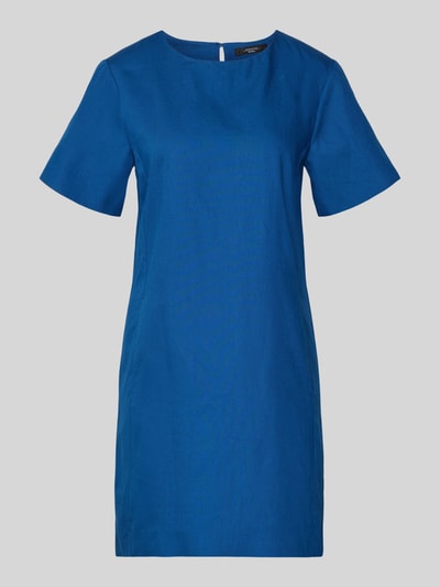 Produktfoto, Mini-Leinenkleid aus Baumwoll-Leinen-Mix Modell 'ALOA' von Weekend Max Mara in Blau, Optik: Unifarben, leicht ausgestellt, glatt, Teilungsnähte