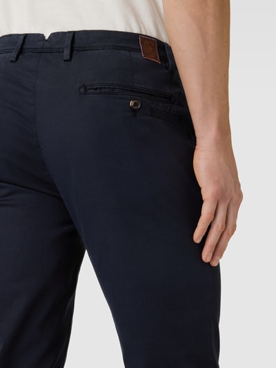 g1920 Slim fit chino met achterzakken, model 'SUBWAY' Marineblauw - 3