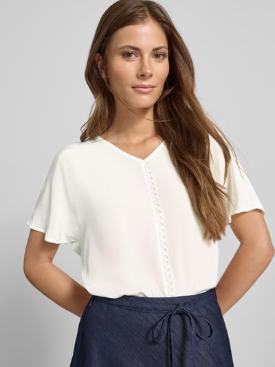 Luisa Cerano Blusenshirt mit V-Ausschnitt Offwhite 3