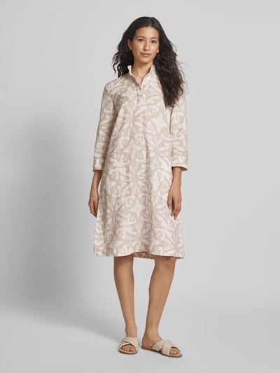Christian Berg Woman Knielanges Kleid mit Hemdblusenkragen Beige 1
