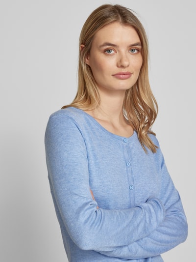 Soyaconcept Strickjacke aus Viskose-Mix mit Knopfleiste Modell 'Dollie' Hellblau 3