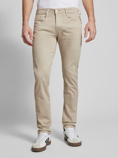 Replay Slim Fit Jeans im 5-Pocket-Design Modell 'ANBASS' Sand 4