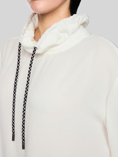 Marc Cain Langarmshirt mit gerafftem Stehkragen Offwhite 3