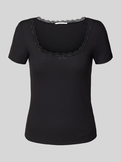 Guess Pyjamabovendeel met kant, model 'LIA' Zwart - 1