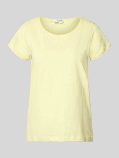 Produktfoto, Regular Fit T-Shirt aus reiner Baumwolle von Tom Tailor in melange optiek, korte mouw, jersey, dames, lichtgeel