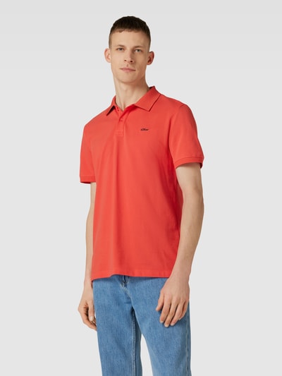 s.Oliver RED LABEL Poloshirt met logostitching Rood - 4