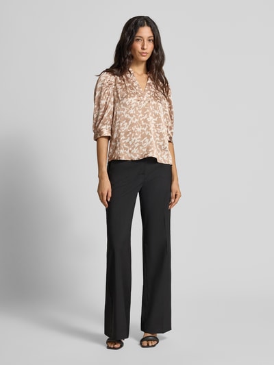 Neo Noir Blouseshirt met V-hals, model 'Roella' Beige - 1