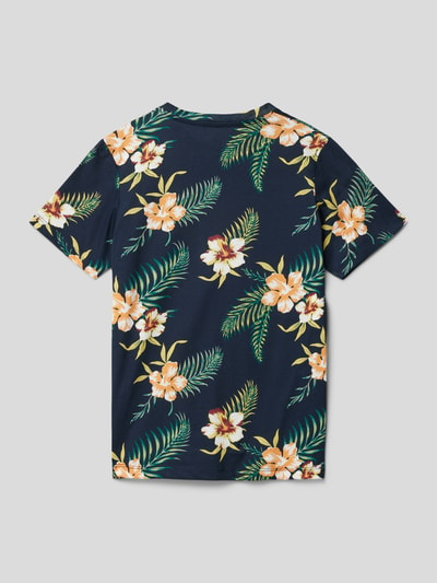 Jack & Jones T-shirt met gebloemd motief Marineblauw - 3