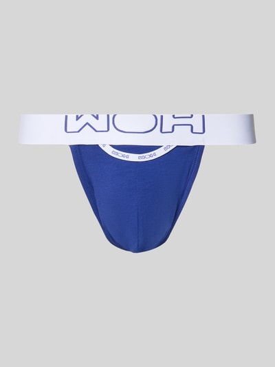Produktfoto, String mit elastischem Bund von WOH, blauw en wit, mix van katoen en elastaan, nauwsluitend, label-details