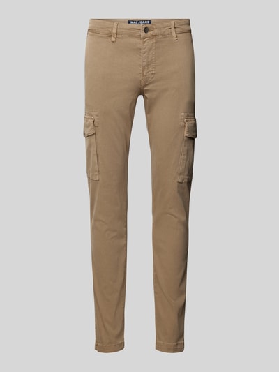 MAC Tapered fit cargobroek met riemlussen, model 'Driver' Beige - 2