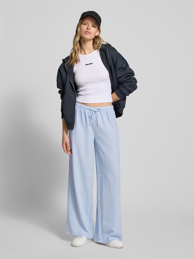 Review Wide leg pyjamabroek met tunnelkoord Blauw - 1