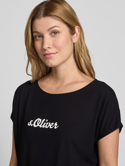 s.Oliver RED LABEL Loose fit T-shirt met extra brede schouders Zwart - 3