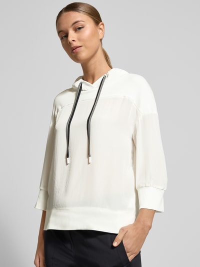 Marc Cain T-Shirt mit 3/4-Arm und Kapuze Weiss 3