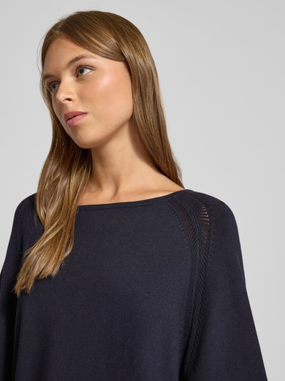 comma Gebreide pullover met ronde hals Donkerblauw - 3