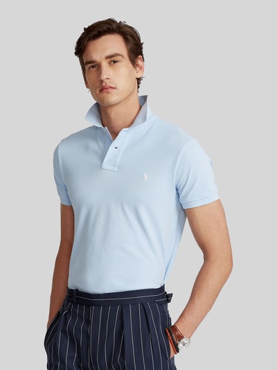 Polo Ralph Lauren Slim Fit Poloshirt aus reiner Baumwolle Hellblau 4