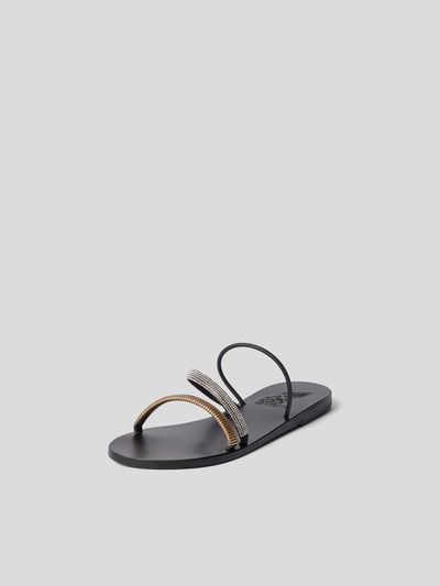 Ancient Greek Sandals Pantoletten mit Strasssteinbesatz Schwarz 2