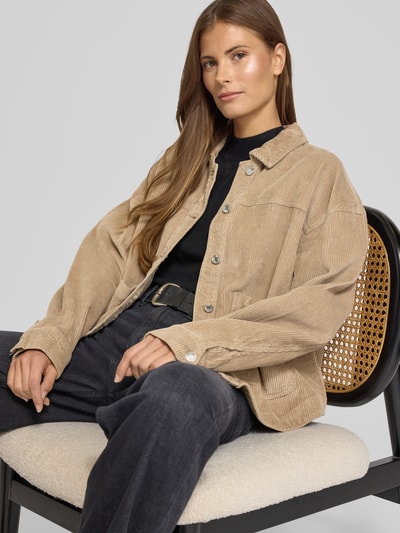 Vero Moda Loose fit overhemdjack van puur katoen, model 'JAMIE' Zand - 3