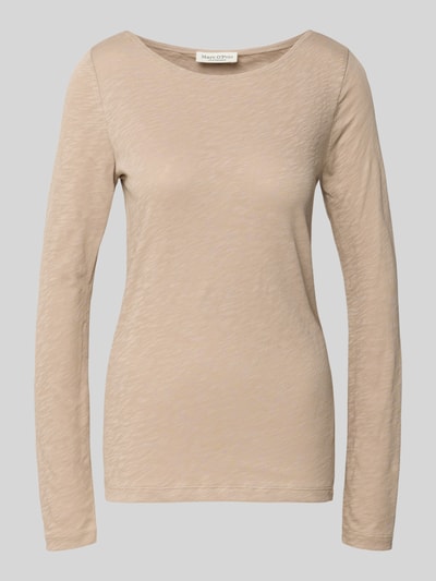 Marc O'Polo Slim Fit Langarmshirt aus reiner Baumwolle Stein 2