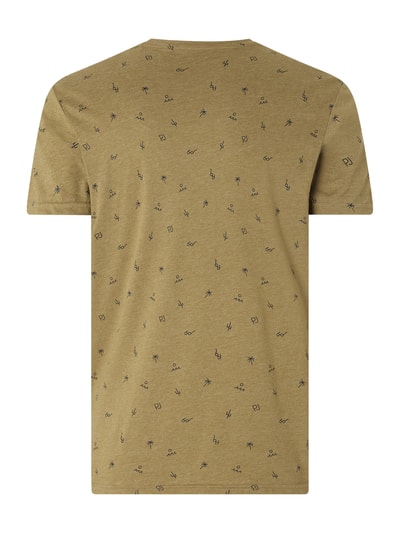 Pepe Jeans T-Shirt mit Allover-Muster Modell 'Lynch' Oliv Melange 4