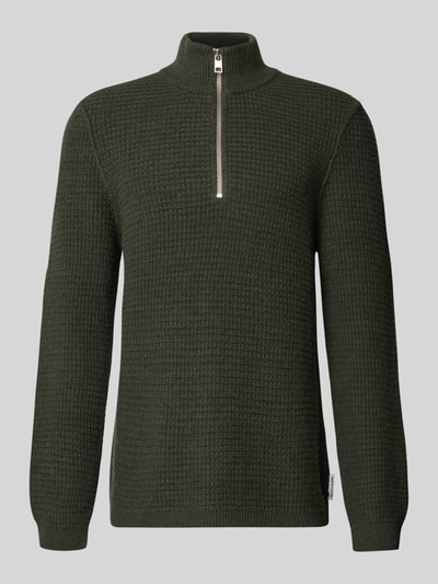 Marc O'Polo Denim Regular Fit Troyer aus Baumwoll-Mix Dunkelgruen 2