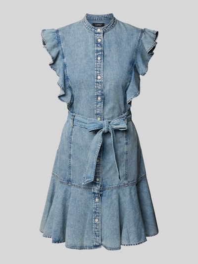 Lauren Ralph Lauren Sukienka jeansowa mini z falbanami Jeansowy niebieski 2