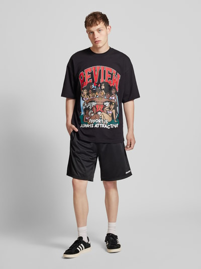 REVIEW Oversized T-Shirt mit Motiv-Print Black 1