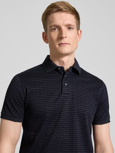 Emporio Armani Slim Fit Poloshirt mit Label-Print Marine 3