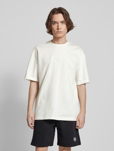 SERGIO TACCHINI T-shirt met labelstitching, model 'SIMBA' Offwhite - 4