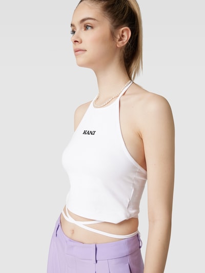 KARL KANI Crop Top mit Neckholder Modell 'SMALL RETRO LACE' Weiss 3